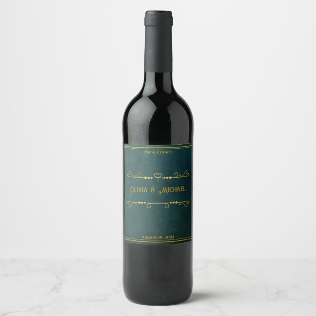Rótulo De Garrafa De Cerveja Vintage Dark Green (Frente)