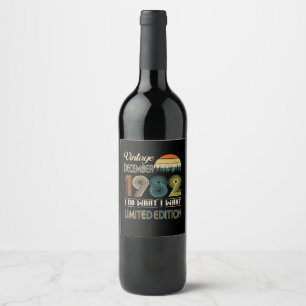 Rótulo De Garrafa De Cerveja Vintage, dezembro de 1982, What I Want Limited Edi
