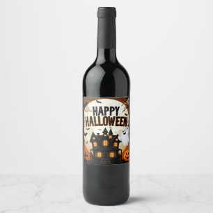 Rótulo De Garrafa De Cerveja Vintage feliz arte de Halloween