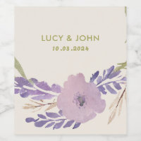 Vintage Floral Wreath Wedding Favor Tags Lavanda