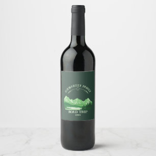 Rótulo De Garrafa De Cerveja Vintage green Mountain Lake Sunset