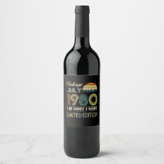 Rótulo De Garrafa De Cerveja Vintage Julho De 1980 What I want Limited Edition 