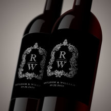 Vintage Monographic Crest Names Black White Casame