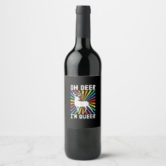 Rótulo De Garrafa De Cerveja Vintage Oh Deer Estou Queer Orgulho LGBT Gay Lésbi