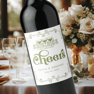 Rótulo De Garrafa De Cerveja Vintage Olive Antique Frame Cheers