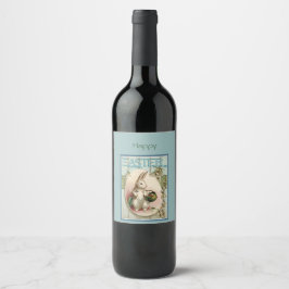 Rótulo De Garrafa De Cerveja Vintage Retro Bunny Páscoa