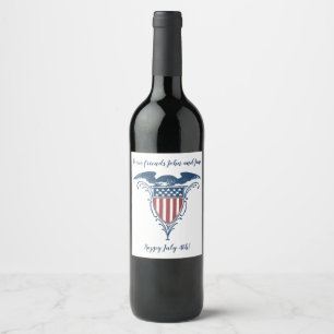 Rótulo De Garrafa De Cerveja Vintage Shield Red White Blue American Eagers