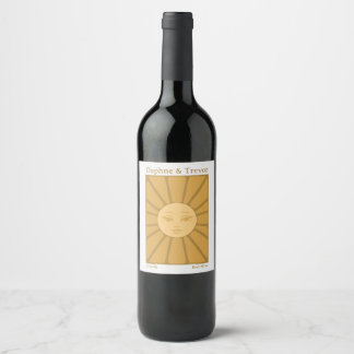 Rótulo De Garrafa De Cerveja Vintage Sun Wedding Wine Label