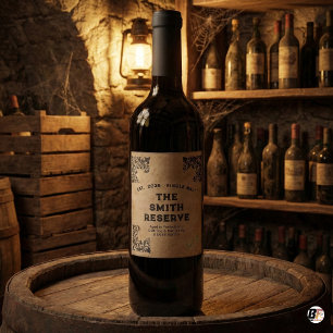 Rótulo De Garrafa De Cerveja Vintage "The Smith Reserve" Personalizado Envelhec