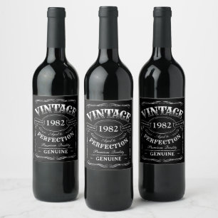 Rótulo De Garrafa De Cerveja Vintagem Preta Personalizada Envelhecida Até Perf