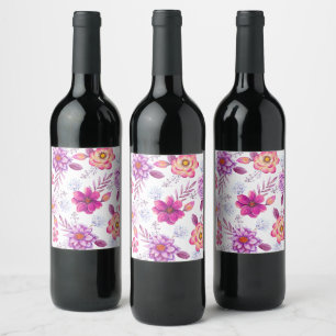 Rótulo De Garrafa De Cerveja Violet rosa
