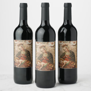 Rótulo De Garrafa De Cerveja Virgem da Escola Cuzco Adorando o Menino Jesus
