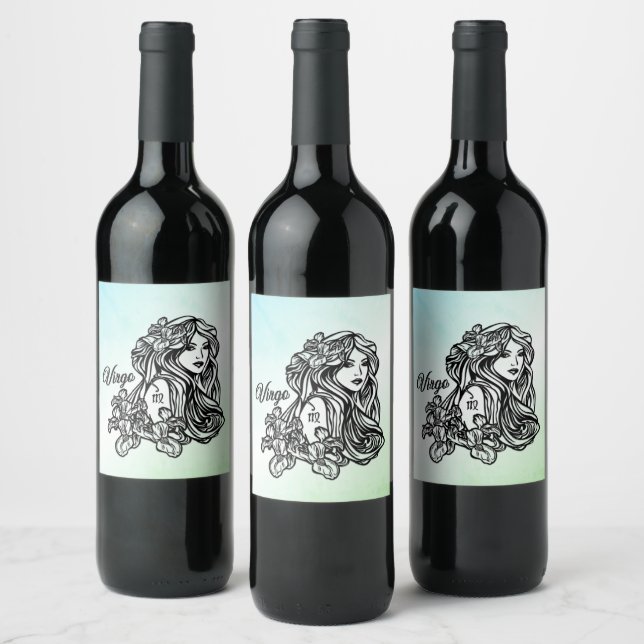 Rótulo De Garrafa De Cerveja Virgem Zodíaco Verde (Garrafas)