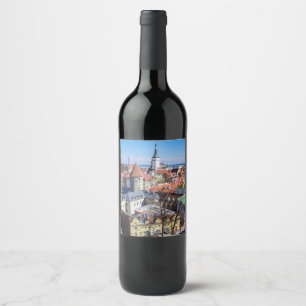 Rótulo De Garrafa De Cerveja Vista aérea do centro Tallinn