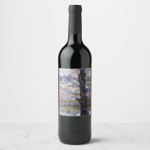 Rótulo De Garrafa De Cerveja Vista de Van Gogh de Arles Pomares Floridos Impres