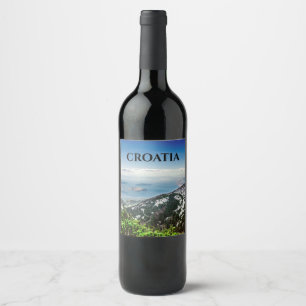 Rótulo De Garrafa De Cerveja Vista do rótulo do vinho das montanhas