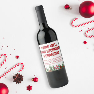Rótulo De Garrafa De Cerveja Você É um Anúncio de Gravidez de Natal para Avó