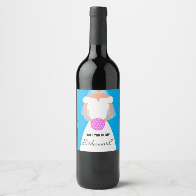 Rótulo De Garrafa De Cerveja Você será minha dama de honra? (Frente)