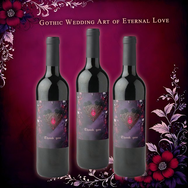 Rótulo De Garrafa De Cerveja Vows Beyond the Veil – Gothic Wedding Art  (Criador carregado)