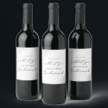 Rótulo De Garrafa De Cerveja Wash de Aquarela | Proposta Blush Bridesmaid<br><div class="desc">Esta etiqueta de vinho de proposta de mulher-mãe de lenha de lavagem aquática é perfeita para um casamento moderno. O design simples e clássico apresenta um salto de cor de água rosa pincelada e pastel com estilo elegante minimalista.</div>