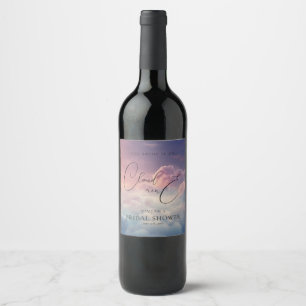 Rótulo De Garrafa De Cerveja Watercolor Dreamy Sunset Cloud 9 Chá de panela