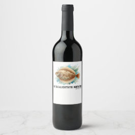 Rótulo De Garrafa De Cerveja Watercolor Series: Flounder/Flatfish