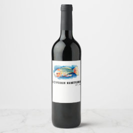 Rótulo De Garrafa De Cerveja Watercolor Series: Koi Fish