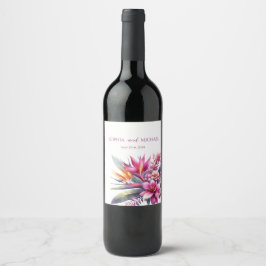 Rótulo De Garrafa De Cerveja Watercolor Tropical Bliss-Wedding