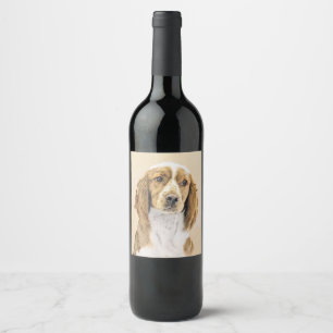Rótulo De Garrafa De Cerveja Welsh Springer Spaniel Painting - Arte Original De