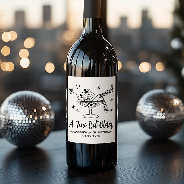 Rótulo De Garrafa De Cerveja Whimsical A Tini Bit Antiga Festa de aniversário (Criador carregado)