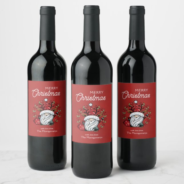 Rótulo De Garrafa De Cerveja Whimsical Christmas Gnomo (Garrafas)