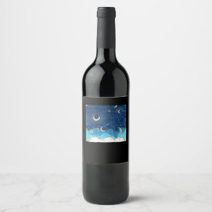 Rótulo De Garrafa De Cerveja Whimsigoth Clouds Sun Moon Witchy Classic