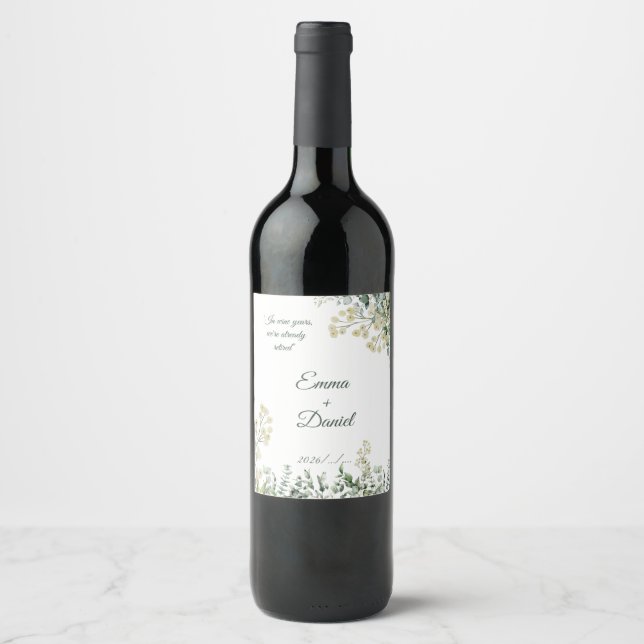 Rótulo De Garrafa De Cerveja White Florals with a Funny Quote Wedding (Frente)