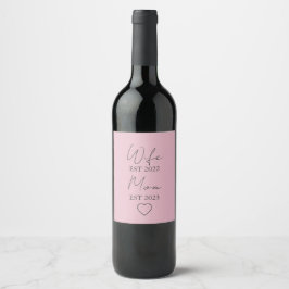 Rótulo De Garrafa De Cerveja Wife & Mom Est. – Minimalist Valentine Gift