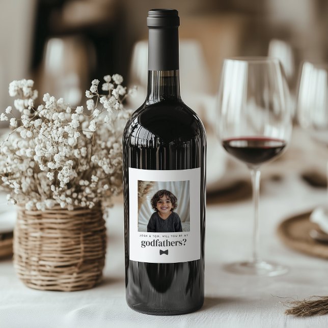 Rótulo De Garrafa De Cerveja Will You Be My Godfathers Photo Proposal (Criador carregado)