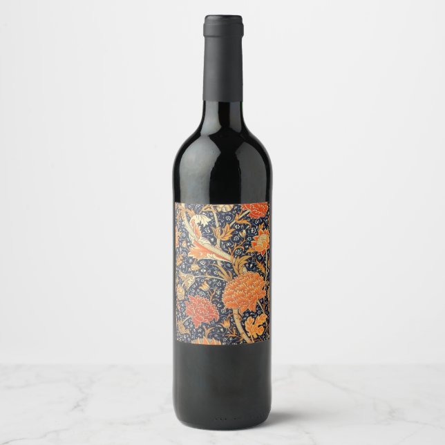 Rótulo De Garrafa De Cerveja William Morris Cray Floral Art Nouveau Pattern (Frente)