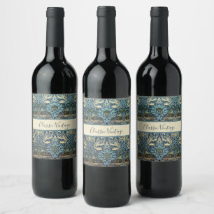 Rótulo De Garrafa De Cerveja William Morris Pavão e Dragão Desenho Tecido