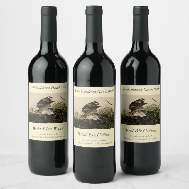 Rótulo De Garrafa De Cerveja Winter Hawk, Pássaros da América de John James Aud (Garrafas)