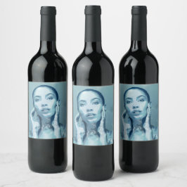 Rótulo De Garrafa De Cerveja "Woman in Blue"