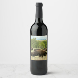 Rótulo De Garrafa De Cerveja Wyoming Bison Nature