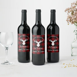 Rótulo De Garrafa De Cerveja Xadrez de Buffalo Vermelho e Negro