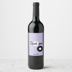 Rótulo De Garrafa De Cerveja Xadrez temático roxo, preto e branco dos anos 50