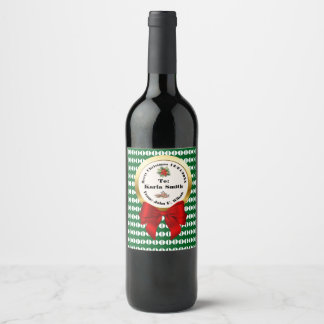 Rótulo De Garrafa De Cerveja XMAS GIFT BAG green & red numbers editable