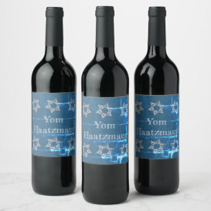 Rótulo De Garrafa De Cerveja Yom Haatzmaut Israel Independência Dia do Vinho