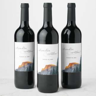 Rótulo De Garrafa De Cerveja Yosemite Half Dome Sunset Wine Label