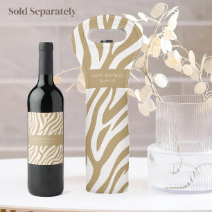 Rótulo De Garrafa De Cerveja Zebra - bege neutro