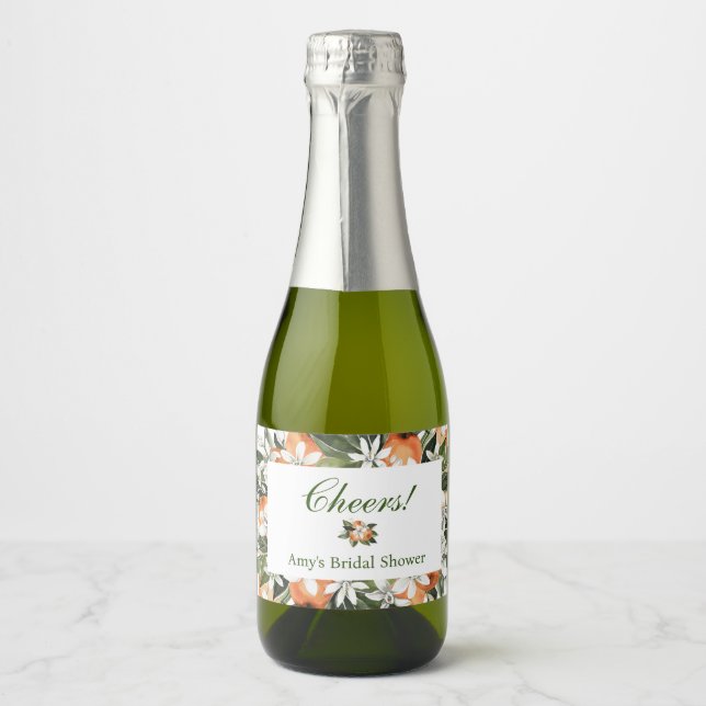 Rótulo de Garrafa de Champagne Mini Laranja Main S (Frente)