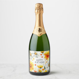 rótulo de garrafa de champanhe de aniversário de m