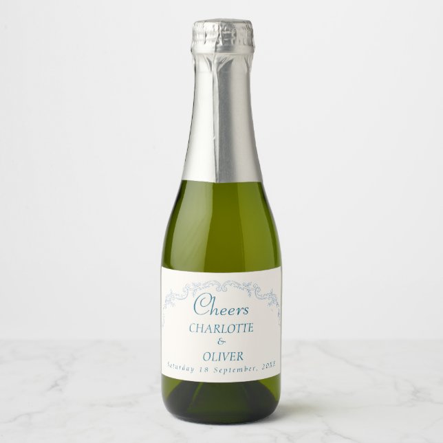 Rótulo de Garrafa de Champanhe Mini Toile Francês  (Frente)
