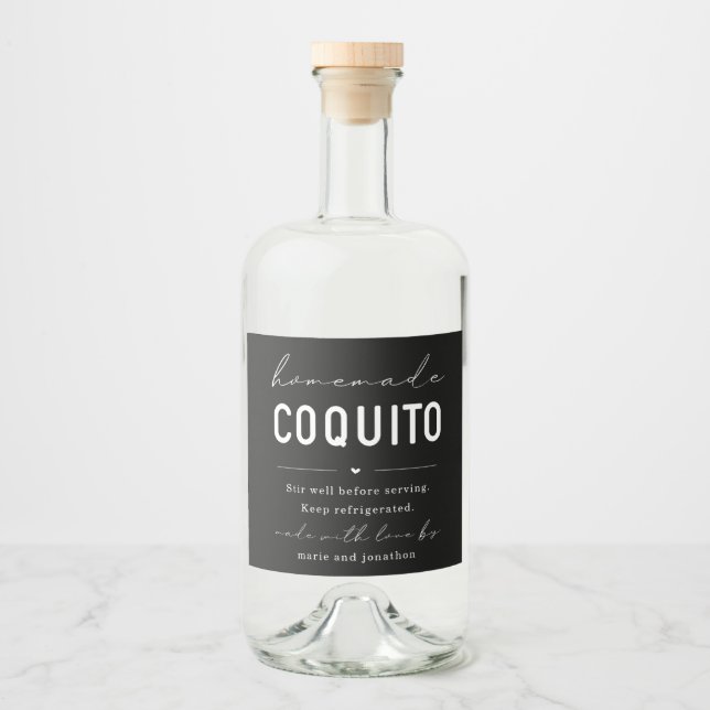 Rótulo de Garrafa de Coquito Caseiro Grande (Frente)